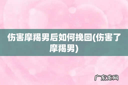 伤害了摩羯男 伤害摩羯男后如何挽回