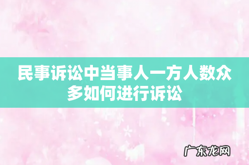 民事诉讼中当事人一方人数众多如何进行诉讼