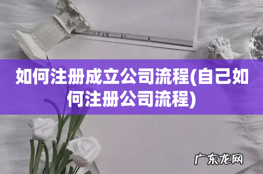 自己如何注册公司流程 如何注册成立公司流程