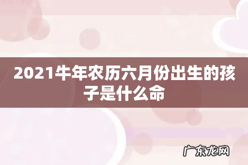 2021牛年农历六月份出生的孩子是什么命