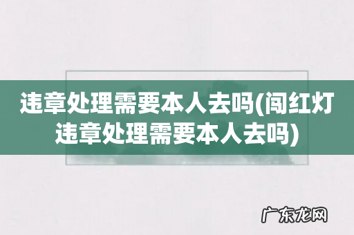 闯红灯违章处理需要本人去吗 违章处理需要本人去吗