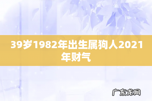 39岁1982年出生属狗人2021年财气