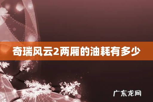 奇瑞风云2两厢的油耗有多少