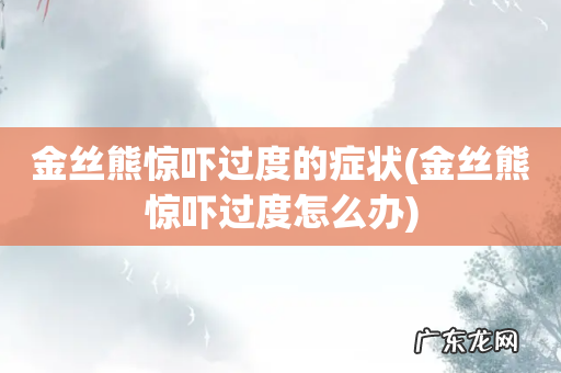 金丝熊惊吓过度怎么办 金丝熊惊吓过度的症状