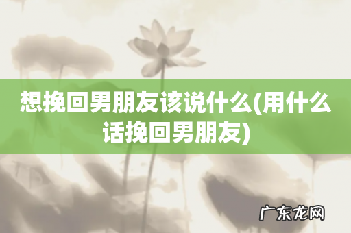 用什么话挽回男朋友 想挽回男朋友该说什么