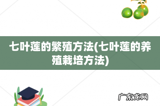 七叶莲的养殖栽培方法 七叶莲的繁殖方法