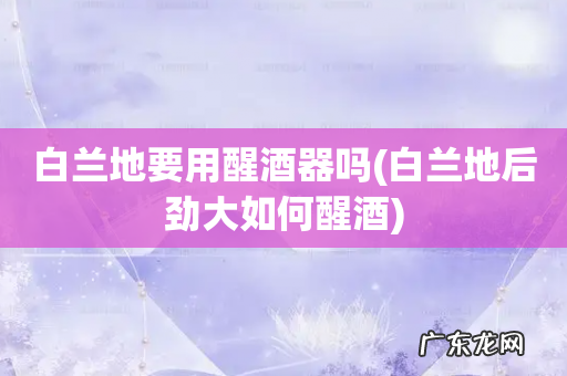 白兰地后劲大如何醒酒 白兰地要用醒酒器吗