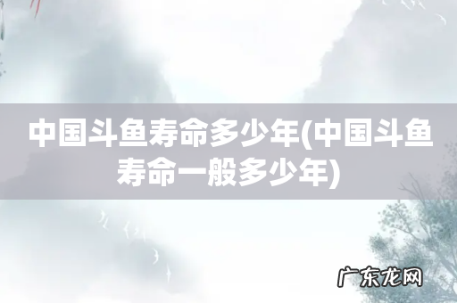 中国斗鱼寿命一般多少年 中国斗鱼寿命多少年
