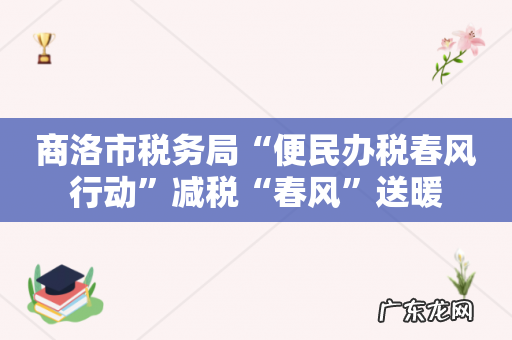 商洛市税务局“便民办税春风行动”减税“春风”送暖