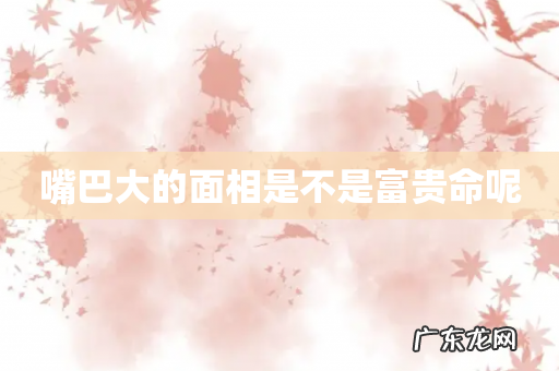 嘴巴大的面相是不是富贵命呢