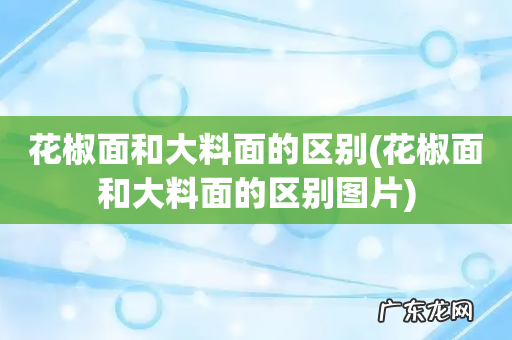 花椒面和大料面的区别图片 花椒面和大料面的区别