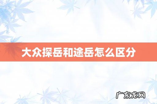 大众探岳和途岳怎么区分