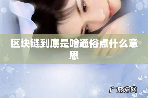 区块链到底是啥通俗点什么意思