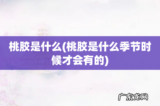 桃胶是什么季节时候才会有的 桃胶是什么