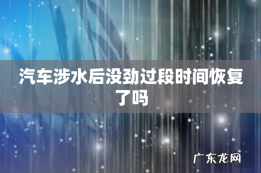 汽车涉水后没劲过段时间恢复了吗