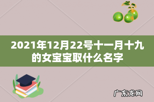 2021年12月22号十一月十九的女宝宝取什么名字