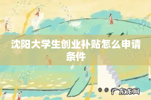 沈阳大学生创业补贴怎么申请条件