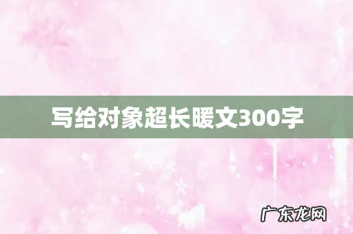 写给对象超长暖文300字