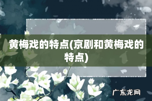 京剧和黄梅戏的特点 黄梅戏的特点