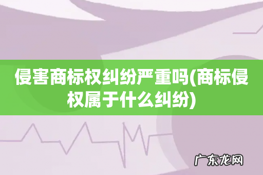 商标侵权属于什么纠纷 侵害商标权纠纷严重吗