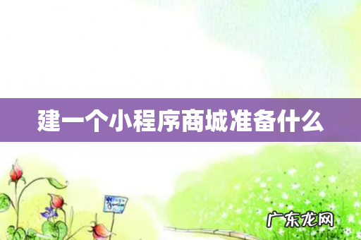 建一个小程序商城准备什么