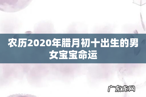 农历2020年腊月初十出生的男女宝宝命运