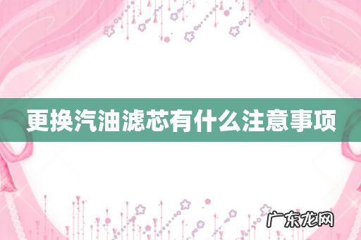 更换汽油滤芯有什么注意事项