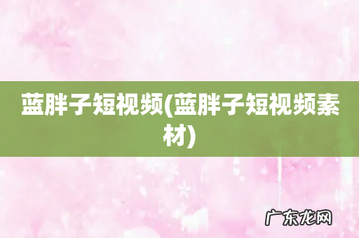 蓝胖子短视频素材 蓝胖子短视频