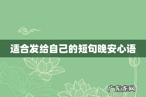适合发给自己的短句晚安心语