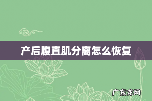 产后腹直肌分离怎么恢复