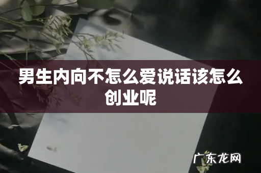 男生内向不怎么爱说话该怎么创业呢