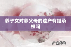 养子女对养父母的遗产有继承权吗