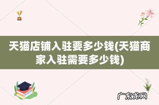 天猫商家入驻需要多少钱 天猫店铺入驻要多少钱