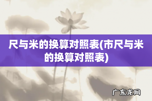 市尺与米的换算对照表 尺与米的换算对照表