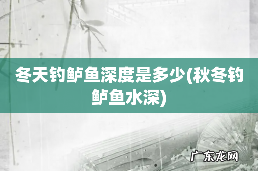 秋冬钓鲈鱼水深 冬天钓鲈鱼深度是多少