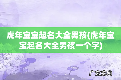虎年宝宝起名大全男孩一个字 虎年宝宝起名大全男孩