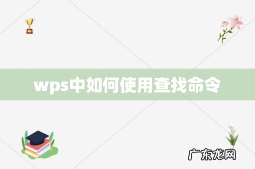 wps中如何使用查找命令