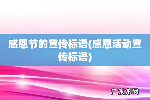 感恩活动宣传标语 感恩节的宣传标语