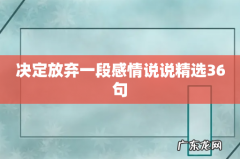 决定放弃一段感情说说精选36句