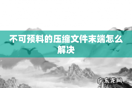 不可预料的压缩文件末端怎么解决