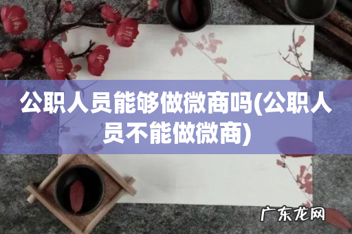 公职人员不能做微商 公职人员能够做微商吗