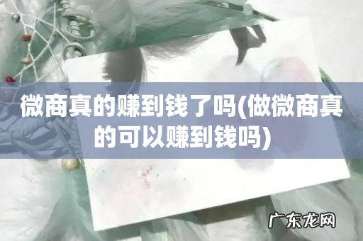 做微商真的可以赚到钱吗 微商真的赚到钱了吗