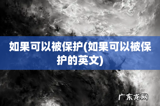 如果可以被保护的英文 如果可以被保护