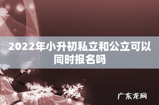2022年小升初私立和公立可以同时报名吗