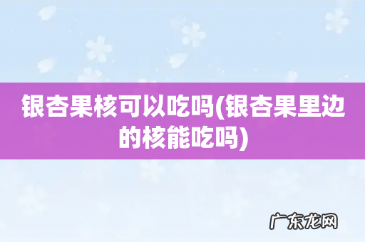银杏果里边的核能吃吗 银杏果核可以吃吗