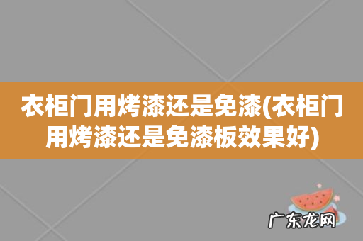 衣柜门用烤漆还是免漆板效果好 衣柜门用烤漆还是免漆