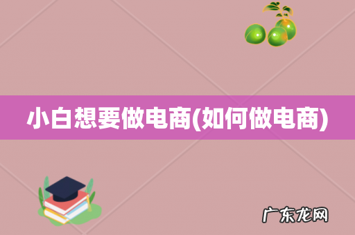 如何做电商 小白想要做电商