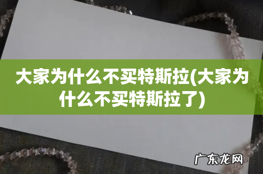 大家为什么不买特斯拉了 大家为什么不买特斯拉