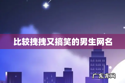 比较拽拽又搞笑的男生网名