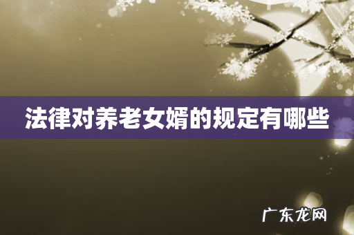 法律对养老女婿的规定有哪些